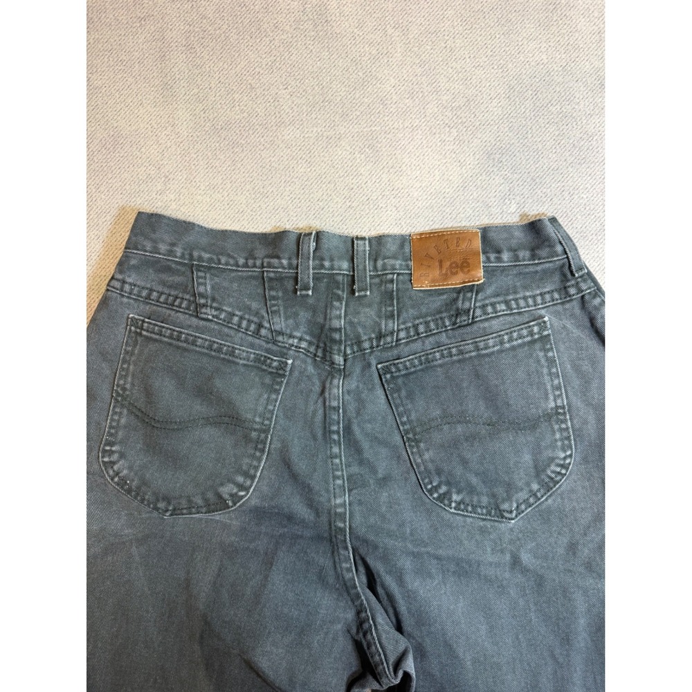 Vintage Lee Riveted High Waisted Relaxed Tapered Jeans Faded Black Denim 32x31 - Picture 3 of 9